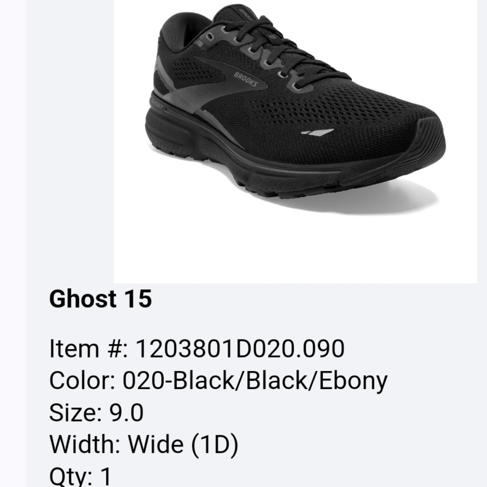 Brand new Brooks Ghost 15 Wide D